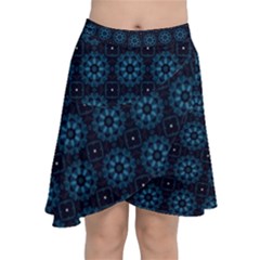 Floral Pattern Geometric Pattern Chiffon Wrap Front Skirt