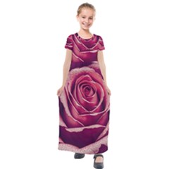 Beautiful Beauty Flower Bloom Kids  Short Sleeve Maxi Dress by Vaneshop