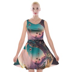 Crystal Ball Glass Sphere Lens Ball Velvet Skater Dress