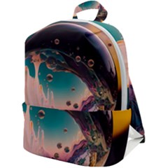 Crystal Ball Glass Sphere Lens Ball Zip Up Backpack