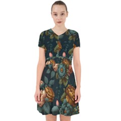 Floral Flower Blossom Turquoise Adorable In Chiffon Dress