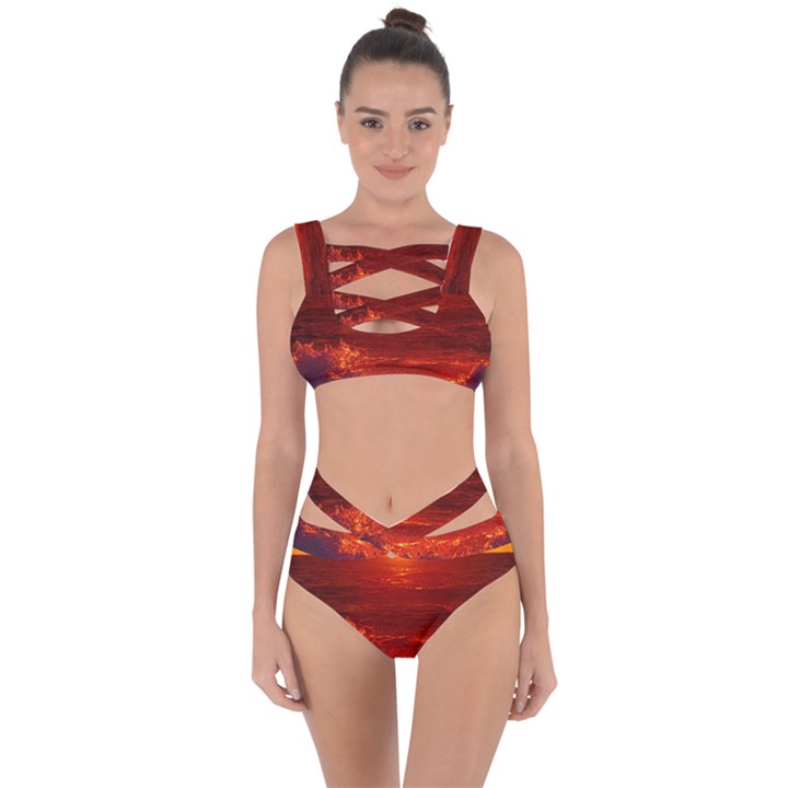 Sea Beach Sunset Sunrise Twilight Bandaged Up Bikini Set 