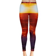 Sea Beach Sunset Sunrise Twilight Inside Out Leggings by Vaneshop