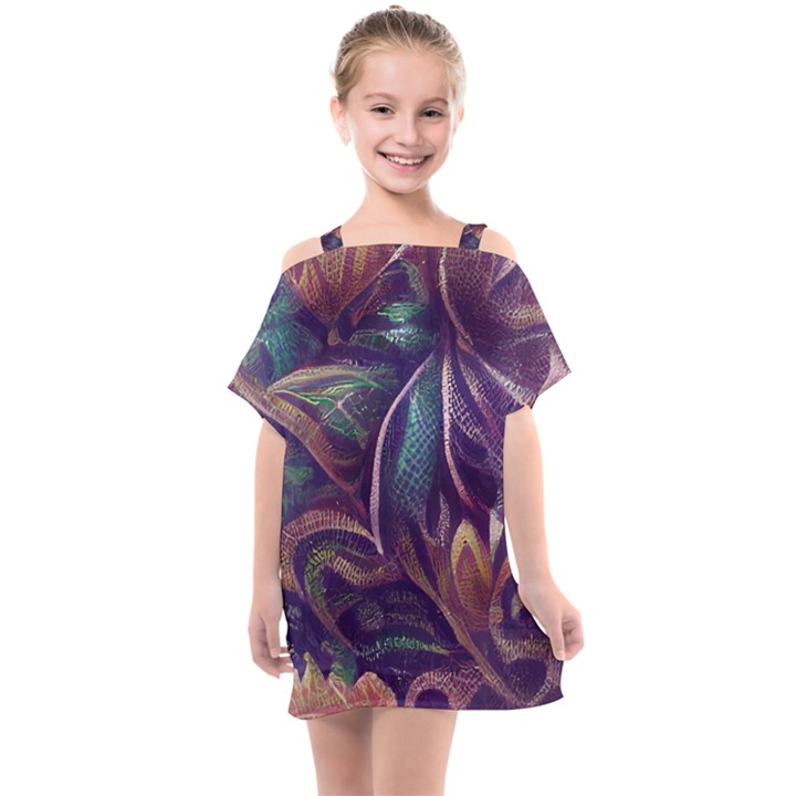 Abstract African Art Pattern Kids  One Piece Chiffon Dress