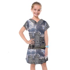 Castle Building Architecture Kids  Drop Waist Dress by Celenk