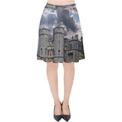 Castle Building Architecture Velvet High Waist Skirt