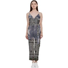 Castle Building Architecture V-Neck Camisole Jumpsuit