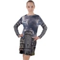 Abstract Wood Design Floor Texture Long Sleeve Hoodie Dress View1