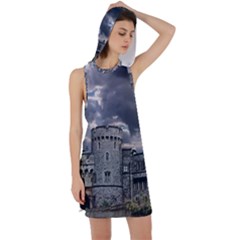 Abstract Wood Design Floor Texture Racer Back Hoodie Dress