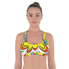 Happy Happiness Child Smile Joy Cross Back Sports Bra by Celenk