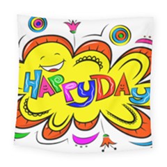 Happy Happiness Child Smile Joy Square Tapestry (large) by Celenk