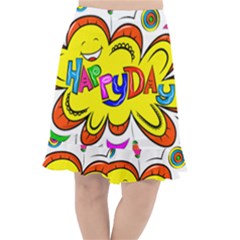 Happy Happiness Child Smile Joy Fishtail Chiffon Skirt by Celenk