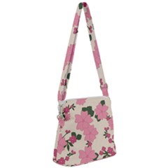 Floral Vintage Flowers Zipper Messenger Bag