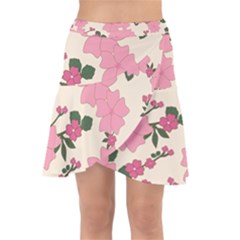 Floral Vintage Flowers Wrap Front Skirt