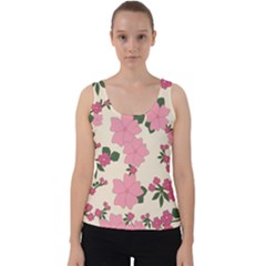 Floral Vintage Flowers Velvet Tank Top