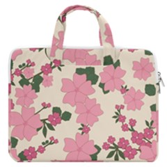 Floral Vintage Flowers Macbook Pro 16  Double Pocket Laptop Bag 