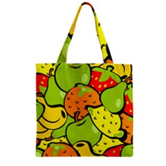 Fruit Food Wallpaper Zipper Grocery Tote Bag by Dutashop