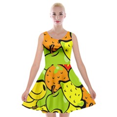 Fruit Food Wallpaper Velvet Skater Dress