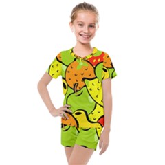 Fruit Food Wallpaper Kids  Mesh Tee And Shorts Set