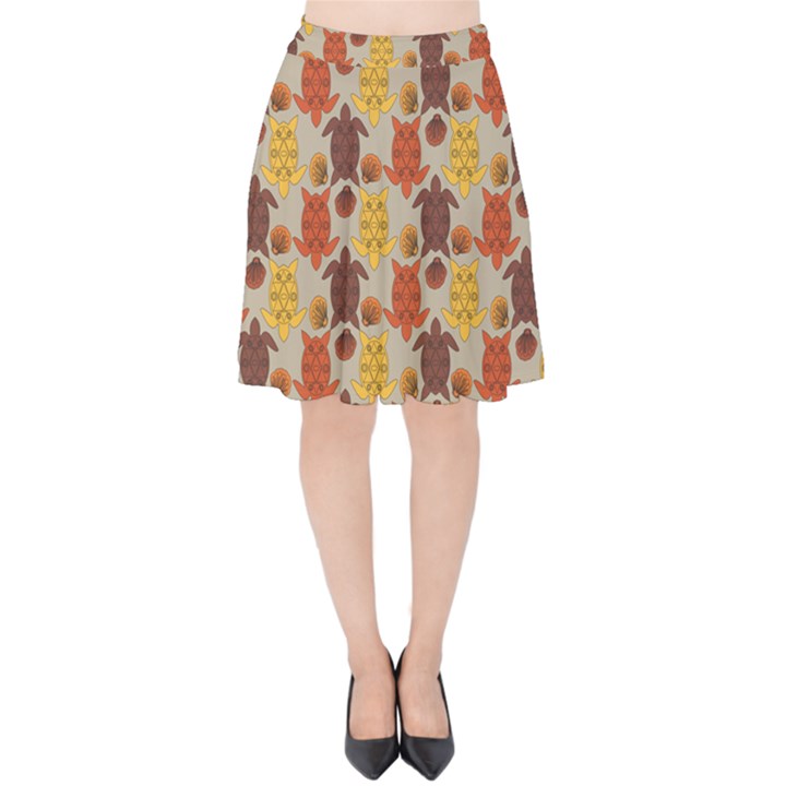 Sea Turtle Sea Life Pattern Velvet High Waist Skirt