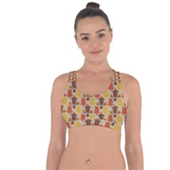 Sea Turtle Sea Life Pattern Cross String Back Sports Bra