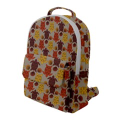 Sea Turtle Sea Life Pattern Flap Pocket Backpack (large)