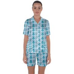 Sea Turtle Sea Animal Satin Short Sleeve Pajamas Set