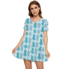 Sea Turtle Sea Animal Tiered Short Sleeve Babydoll Dress