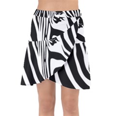 Animal Cute Pattern Art Zebra Wrap Front Skirt by Amaryn4rt