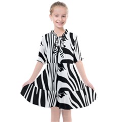 Animal Cute Pattern Art Zebra Kids  All Frills Chiffon Dress by Amaryn4rt