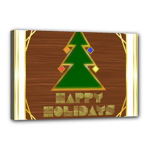 Art Deco Holiday Card Canvas 18  X 12  (stretched) by Amaryn4rt