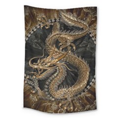Dragon Pentagram Large Tapestry by Amaryn4rt