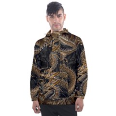 Dragon Pentagram Men s Front Pocket Pullover Windbreaker by Amaryn4rt