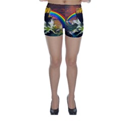 Rainbow Color Skinny Shorts