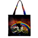 Rainbow Color Zipper Grocery Tote Bag View2