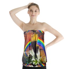 Rainbow Color Strapless Top