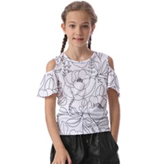 Contemporary-nature-seamless-pattern Kids  Butterfly Cutout Tee by uniart180623