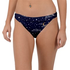 Hand-drawn-scratch-style-night-sky-with-moon-cloud-space-among-stars-seamless-pattern-vector-design- Band Bikini Bottoms by uniart180623
