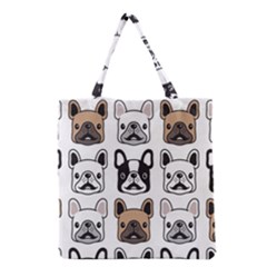 Dog-french-bulldog-seamless-pattern-face-head Grocery Tote Bag