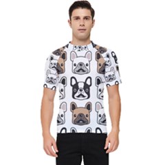 Dog-french-bulldog-seamless-pattern-face-head Men s Short Sleeve Rash Guard by uniart180623