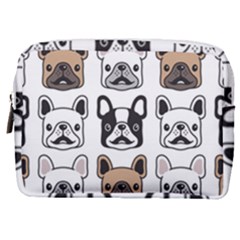 Dog-french-bulldog-seamless-pattern-face-head Make Up Pouch (medium) by uniart180623