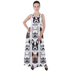 Dog-french-bulldog-seamless-pattern-face-head Empire Waist Velour Maxi Dress by uniart180623