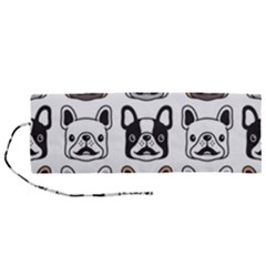 Dog-french-bulldog-seamless-pattern-face-head Roll Up Canvas Pencil Holder (m) by uniart180623