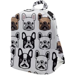 Dog-french-bulldog-seamless-pattern-face-head Zip Up Backpack by uniart180623