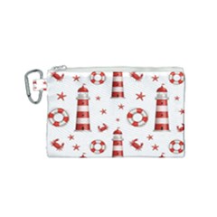 Nautical-seamless-pattern Canvas Cosmetic Bag (small)