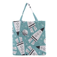 Cute-seamless-pattern-with-rocket-planets-stars Grocery Tote Bag by uniart180623