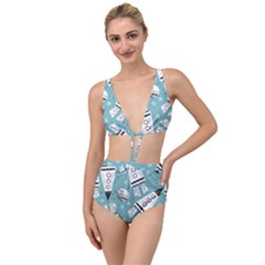 Cute-seamless-pattern-with-rocket-planets-stars Tied Up Two Piece Swimsuit by uniart180623