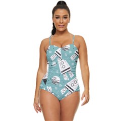 Cute-seamless-pattern-with-rocket-planets-stars Retro Full Coverage Swimsuit