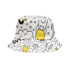 Set-cute-colorful-doodle-hand-drawing Inside Out Bucket Hat by uniart180623