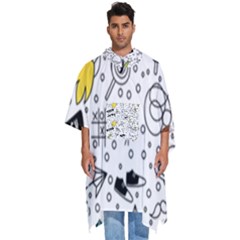 Set-cute-colorful-doodle-hand-drawing Men s Hooded Rain Ponchos by uniart180623